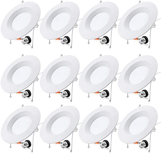 MustWin 12 Pack 5/6 Inch Dimmable LED Downlight, 15W (100W Replacement), 1150LM Retrofit Recessed Lighting, CRI 90 ,3000K Daylight, Damp Rated, Energy Star & ETL Listed