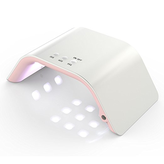 UV LED Nail Dryer, Liberex 24W Curing Lamp with Timer (30S, 60S, 99S) Auto Detection for Fingernail Toenail Gel Polish