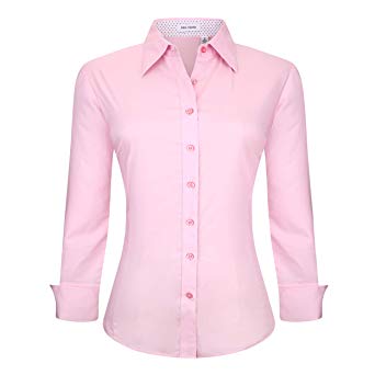 Alex Vando Womens Dress Shirts Regular Fit Long Sleeve Stretch Work Shirt