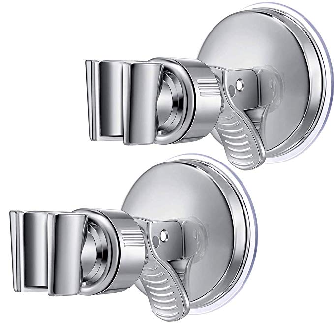 Adjustable Shower Head holder, Bathroom Suction Cup Handheld Shower head Bracket, Removable Handheld Showerhead & Wall Mounted Suction Bracket (Silver-2)