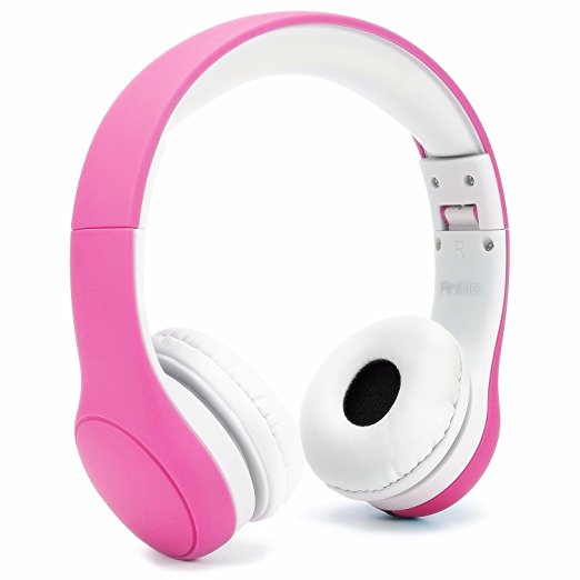 Anble Volume Limited Foldable Wired Kids Headphones with a Microphone for Children - Pink