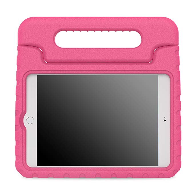 MoKo Case Fit iPad Mini 4 - Kids Shock Proof Convertible Handle Light Weight Super Protective Stand Cover Case Fit Apple iPad Mini 4 2015 Tablet, Magenta