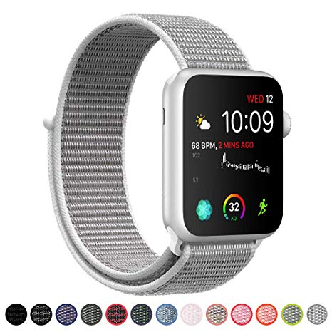SYRE Compatible with  Apple Watch Band Series 4/3/2/1 38mm 40mm 42mm 44mm, Lightweight Breathable Nylon Sport band Replacement iWatch Series 4, Series 3, Series 2, Series 1