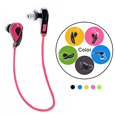 Vangoog Newest Universal Wireless Bluetooth 4.1 Earbuds Noise Cancelling Sports Running Gym Exercise Sweatproof Earphones/Fits All Android Cell Phones,ios Mobile Phones iPhone 7/7Plus-Pink