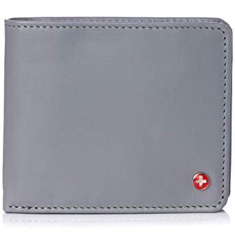 Alpine Swiss RFID Protected Men’s Max Coin Pocket Bifold Wallet with Divided Bill Section Camden Collection