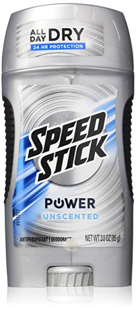 Speed Stick Power Antiperspirant/Deodorant, Unscented 3 Ounce (Pack of 2)