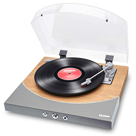 ION Audio - Christmas Gift Essential - Wireless Bluetooth Turntable / Vinyl Record Player with Speakers - Premier LP, Natural Wood Finish