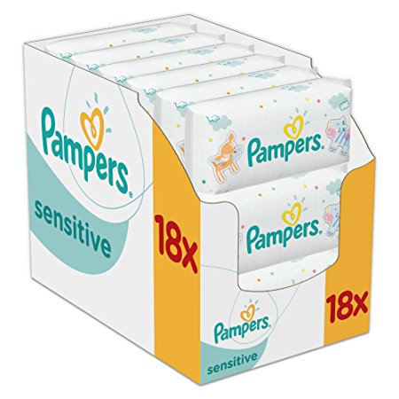 Pampers Sensitive Baby Wipes - Pack of 18 (Total 1008 Wipes)