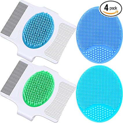 Cradle Cap Brush and Comb, Cradle Cap Brush Safe Baby's Scalp Brush with Soft Rubber Bristles, Help Gently Massage Care Scalp