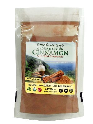 Organic Ceylon True Cinnamon Powder, 3.5 oz Premium Grade, Harvested, Packed, Ground in Beautiful Sri Lanka w/ Complimentary E-Book, Secrets of Cinnamon
