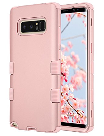 Note 8 Case, Galaxy Note 8 Case, ULAK Anti Slip Note 8 Case Dust Scratch Shock Resistance Protective Cover for Samsung Galaxy Note 8 2017 with Hybrid High Soft Silicone   Hard PC Case (Rose gold)