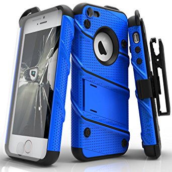 iPhone SE Case, Zizo [Bolt Series] w/ FREE [iPhone SE Screen Protector] Kickstand [Military Grade Drop Tested] Holster Belt Clip - iPhone 5s / SE / 5c