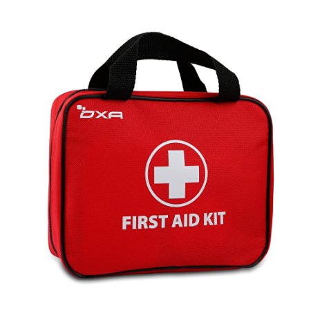 First Aid Kit - OXA All-Purpose First Aid Kit Multifunction FDA Certified Emergency Kit 100 Pieces with Soft Bag - Ideal for Camping, Hiking, Travel, Office, Sports, Pets, Hunting, Home - Red Large