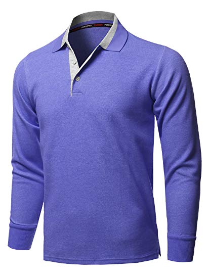 Men's Cool Max Fabric Or Cotton Sporty Design 2 Tone Collar Polo T Shirt