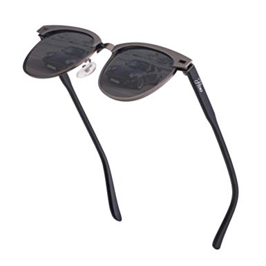 Half Frame Polarized Semi Rimless Sunglasses Women Men Retro Sun Glasses