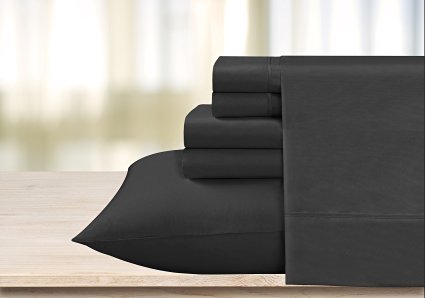 Swift Home Luxury Bedding Collection, Ultra-Soft Brushed Microfiber 6-Piece Bed Sheet Sets, Extremely Durable - Easy Fit - Wrinkle Resistant - (Includes 2 Bonus Pillowcases), Full, Black