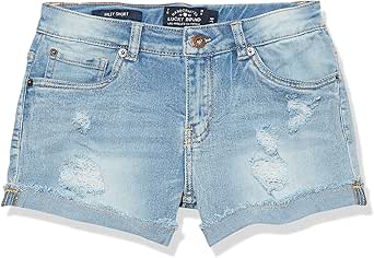 Lucky Brand girls Cuffed Jean Shorts, Stretch Denim With 5 Pockets, Mid to High Rise Waist