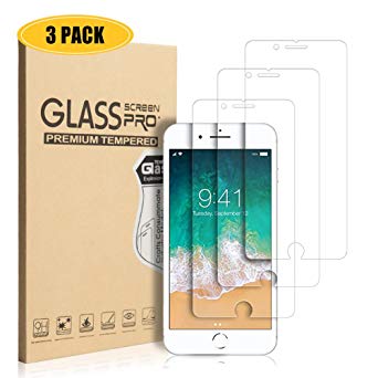 【3-Pack】 Screen Protector Compatible iPhone 8 Plus/7 Plus/6 Plus [5.5" inch],[Anti-Scratches] [Anti-Fingerprint] HD Tempered Glass Screen Protector Compatible iPhone 8 Plus/7 Plus/6 Plus