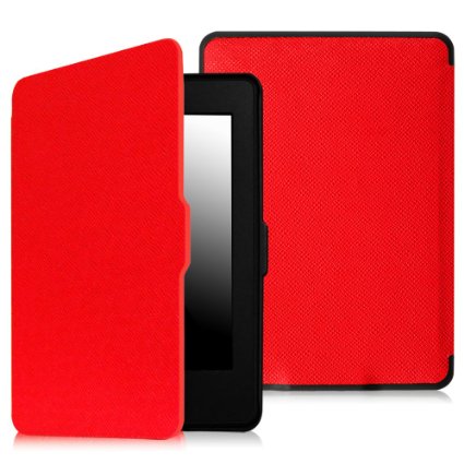 Fintie SmartShell Case for Kindle Paperwhite - The Thinnest and Lightest Leather Cover for All-New Amazon Kindle Paperwhite (Fits All versions: 2012, 2013, 2014 and 2015 New 300 PPI), Red