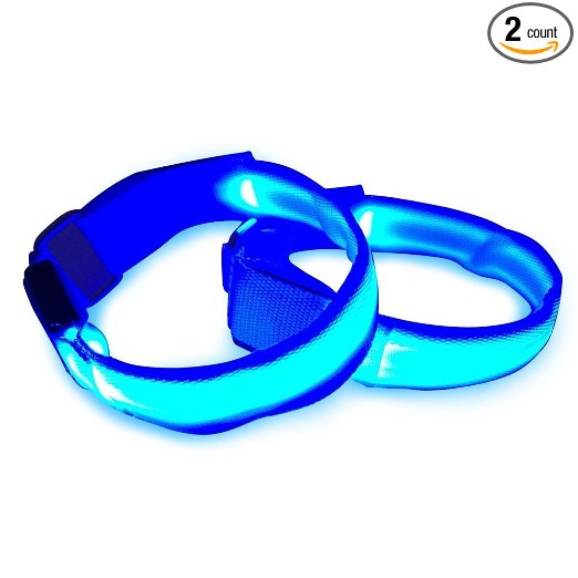 LED Sports Armband Flashing Safety Light for Running, Cycling or Walking At Night Set of 2