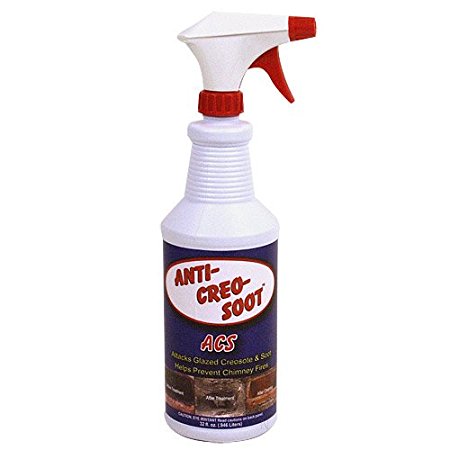 Liquid Creosote Remover - Anti-Creo-Soot | 1 Quart Spray Bottle | Removes Dangerous Glazed Creosote and Soot