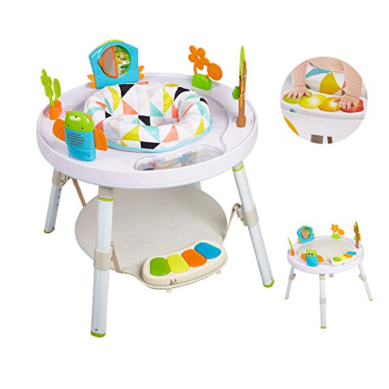 Dporticus Baby 3 Stage Standing Activity Center as Baby Activity Rocking Chair Bouncers and Jumpers and Baby Walker Table Toy for Girl Boy Babies ,White