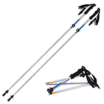 Naturehike Foldable Trekking Pole, Collapsible and Adjustable Hiking Walking Stick Poles for Outdoor Climbing with Lever Lock and Carry Sack(5-Section)
