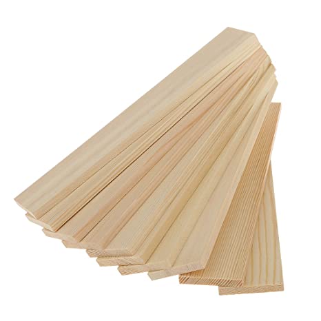 segolike 10 pieces natural pine wood rectangle board panel for arts craft - 20cm- Multi color