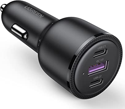 UGREEN 69W USB C PD Autoladegerät für Zigarettenanzünder KFZ Ladegerät QC 3.0 unterstützt 20W USB C kompatibel mit MacBook, iPad Pro M1, iPhone 13 Pro, iPhone 12, 11, Galaxy S22, S21 FE, Poco F3 WSW.