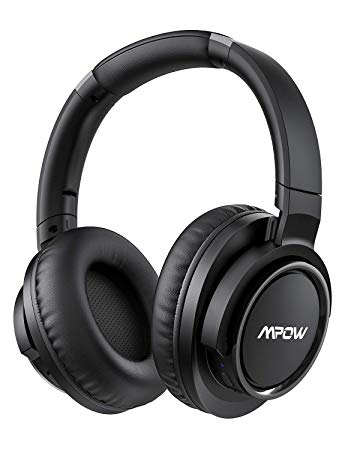 Mpow Active Noise Cancelling Headphones, 50 Hours Playtime Bluetooth Headphones with Hi-Fi Deep Bass, Over Ear Headphones with CVC 6.0 Mic, Wireless Headphones for Travel Work TV Cell Phone/PC