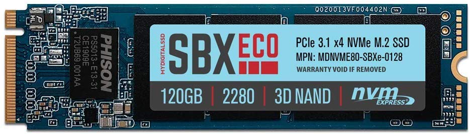 MyDigitalSSD 960GB SBXe Single-Sided 80mm (2280-S2-M) M.2 PCI Express 3.1 x4 (PCIe Gen3 x4) NVMe SSD - MDNVME80-SBXe-1T