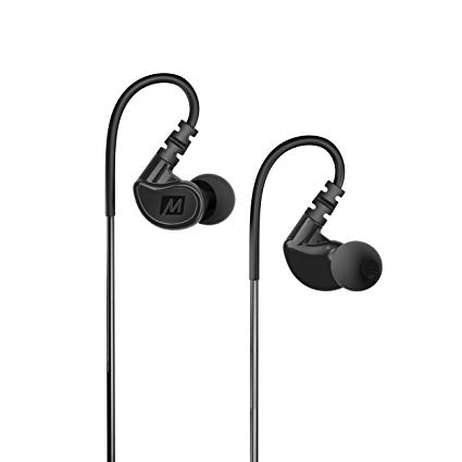 MEE audio M6 Memory Wire In-Ear Wired Sports Earbud Headphones (Black) (2018 Version)