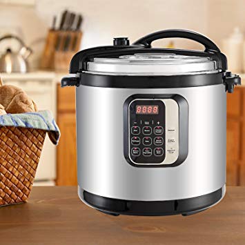 KUPPET 7-IN-1 Multipot-10 QT Programmable Pressure Cooker-Pressure Cooker, Rice Cooker, Slow Cooker, Steamer, Saute, Bake Cakes and Warmer-Suit for 10-15 People-Stainless Steel-1400W