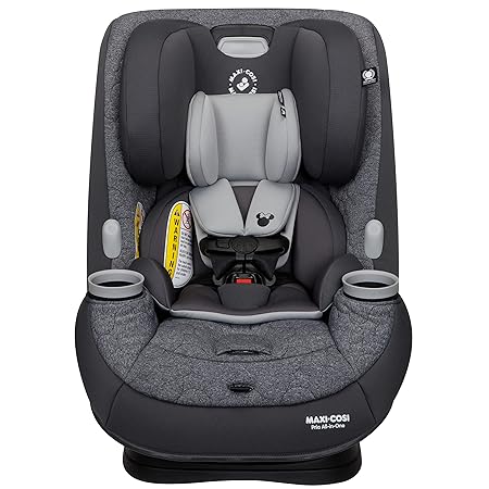 Disney Baby Pria All-in-One Convertible Car Seat, All-in-One Seating System: Rear-Facing, from 4-40 pounds; Forward-Facing to 65 pounds; and up to 100 pounds in Booster Mode, Neutral Minnie