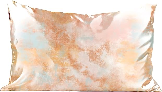 Kitsch 100% Satin Pillowcase with Zipper, Softer Than Silk Pillowcase for Hair & Skin, Cooling Pillow case, Satin Pillow Case Cover (Standard/Queen (1 Pack), Sunset Tie Dye)