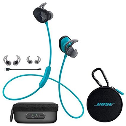 Bose SoundSport Wireless Headphones Aqua - Bundle With Bose Charging Case for SoundSport Wireless Headphones