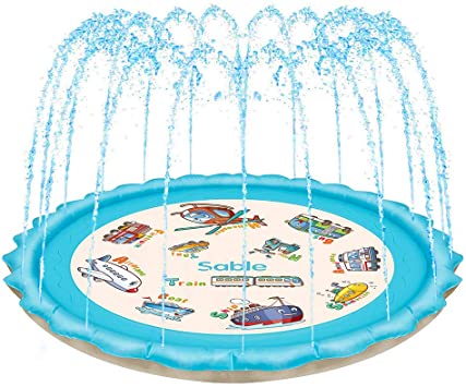 Splash Pad Sprinkler for Kids 68 Inches Wading Pool Inflatable Water Toys Outdoor Water Play Sprinklers Mat Pad
