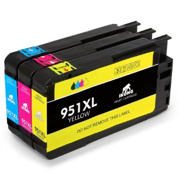IKONG 3 Colors Replacement Ink Cartridge For HP 951 XL Ink Cartridge(1 Cyan 1 magenta 1 Yellow) Compatible With HP Officejet PRO 8600 8610 8620 8630 8640 8660 8615 8625 251dw 271dw