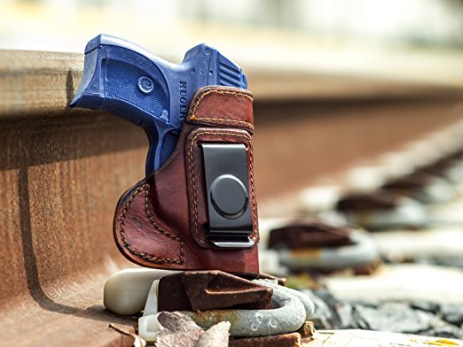 OUTBAGS LOB3S-LC9 Brown Genuine Leather IWB Conceal Carry Gun Holster for Ruger LC9 9mm. Handcrafted in USA.