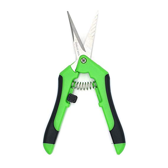 HiHydro 1 Pack Garden Plant Tools Precision Straight Blade Pruner Pruning Shear with Straight Stainless Steel Blades (1, Green 2)