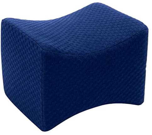 Memory Foam Knee Pillow for Side Sleeping, Leg Pillow for Sleeping, Back Pain, Leg Pain Navy Blue