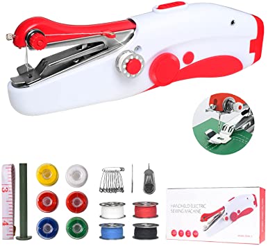 Handheld Sewing Machine, Mini Portable Electric Sewing Machine for Beginners Adult, Easy to Use and Fast Stitch Suitable for Clothes,Fabrics, DIY Home Travel