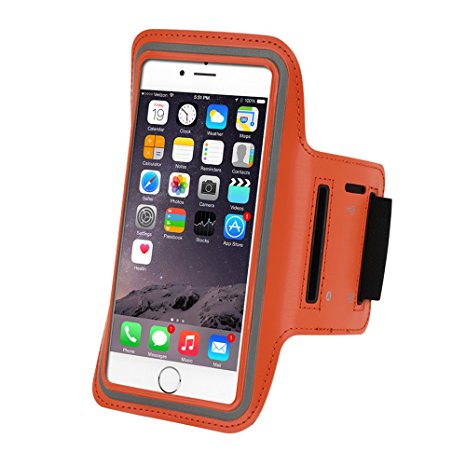 Refoss Sport Armband for iPhone 6 Plus, Water Resistant Running Armband with Key Holder for iPhone 6, 6S, 5, 5C, 5S, Galaxy S6, S5, Note 4