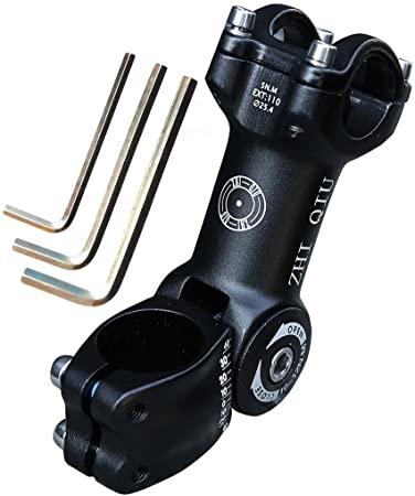 ZHIQIU 0-80 Degree 90mm 110mm Increase Adustable Stem Bike Fork Extender Bicycle Handlebar Rise Clamp Adaptor MTB Road Fixed Gear Aluminium Alloy Head Up Adapter Flexible