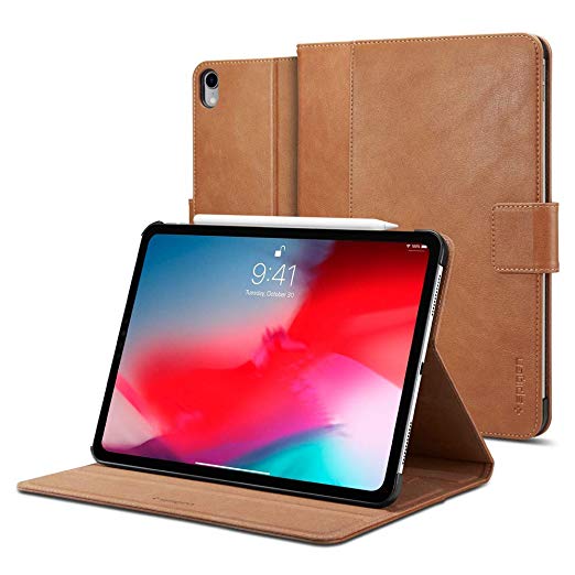 Spigen Stand Folio (Version 2) Designed for iPad Pro 11 Case (2018) - Brown