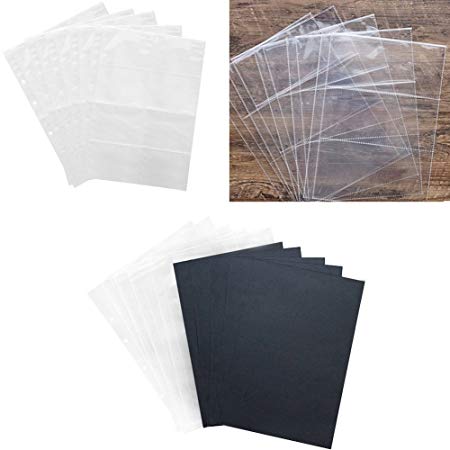 ZZ Lighting 25 Pack Ticket Album Refill Pages for 2.5 X 3.5", 7.5 X 4" and 7.5 X 11.5" Tickets