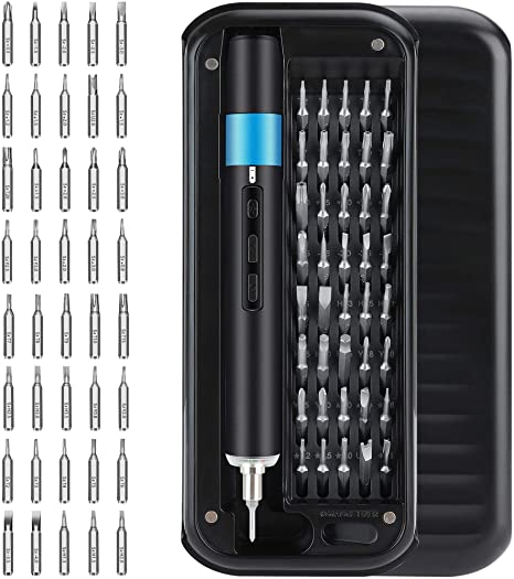 POWERAXIS Mini Electric Screwdriver, 42 in 1 Small Cordless Electric Precision Screwdriver Kit Including 40 Driver Bits, LED Lights and Magnetic Mat Handy Repair Tools for Phone/Laptop/Watch/Camera