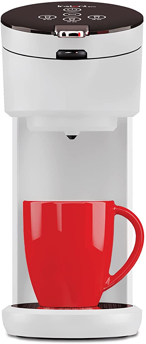 Instant Solo 2-in-1 Coffee Maker for Ground Coffee and K-Cup Pod Compatible, Includes Reusable Coffee Pod, 8 to 12oz. Brew Sizes, 40oz. Water Reservoir, White