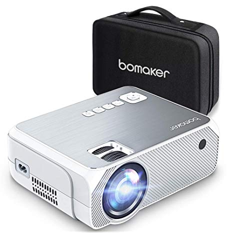 Projector, Mini Projector Portable, BOMAKER 3,600 Lux LCD Video Projector, FULL HD 1080P and 250'' Display Supported, Compatible with TV Stick, PS4, HDMI, VGA, TF, AV and USB
