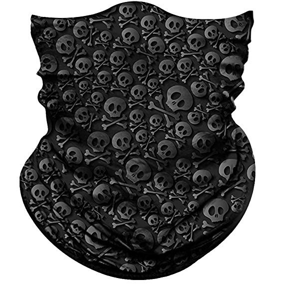 Obacle Skull Face Mask Half for Dust Wind UV Sun Protection Seamless 3D Tube Mask Bandana for Men Women Durable Thin Breathable Skeleton Mask Motorcycle Riding Biker Fishing Cycling Sports Festival